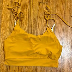 Lime Ricki Shoulder Tie Crop Swim Top
